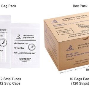 0.1ml qPCR 8-Strip Clear Tubes (With Optical Caps)