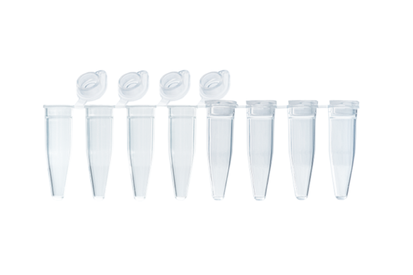 0.2ml PCR 8-Strip Tubes with Attached Flat Caps